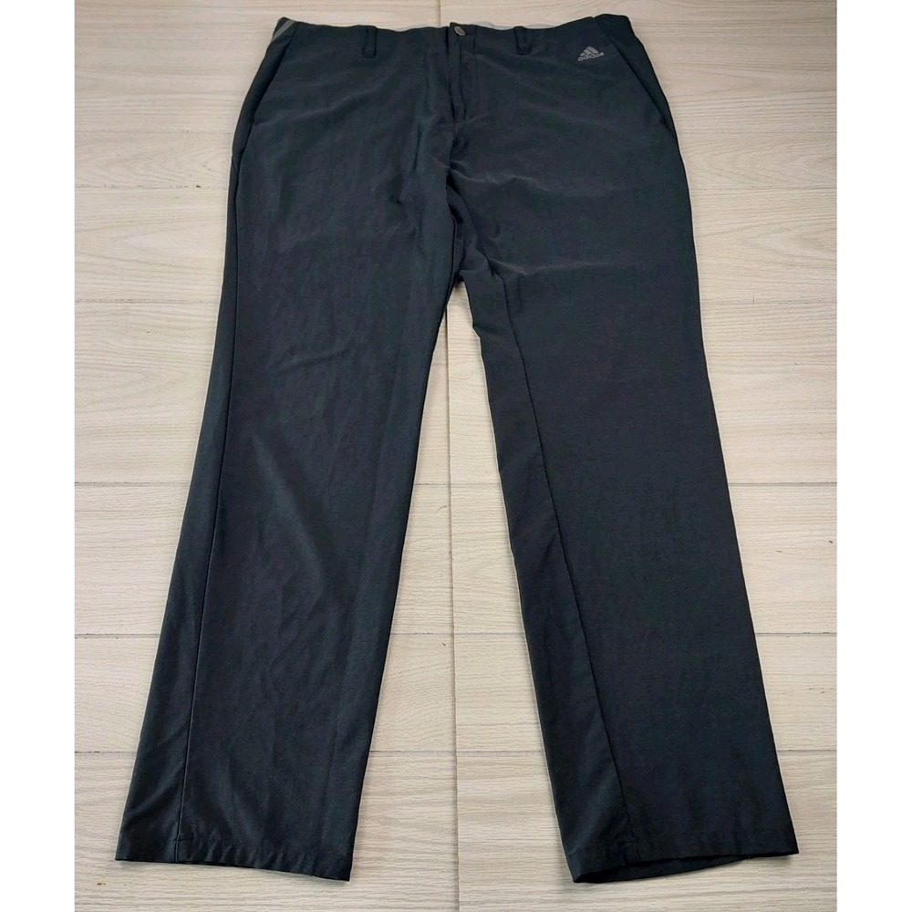 Adidas Golf Pants Mens 38x32 Black Stretch Performance Tech Nylon Anti Slip Band